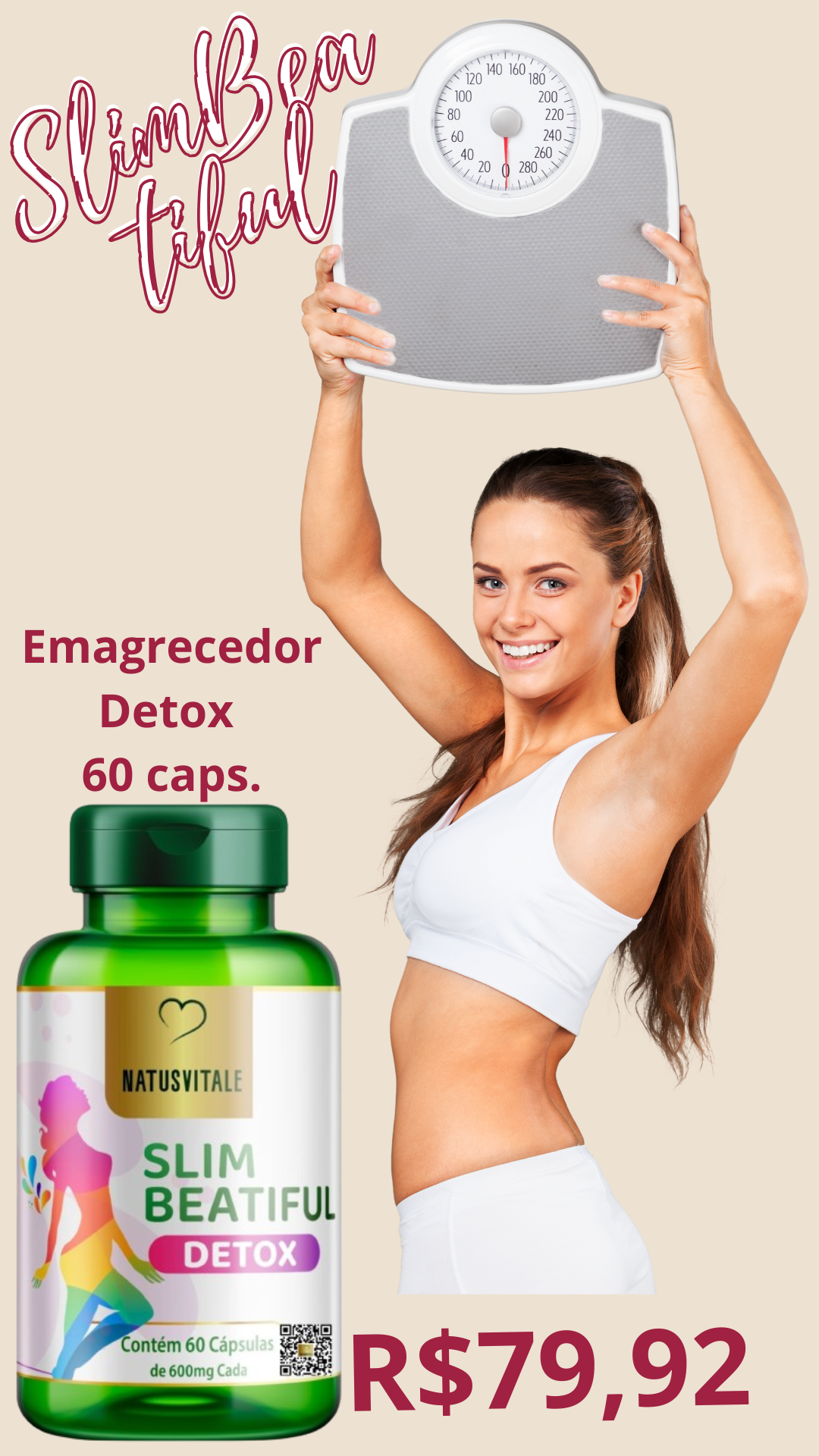Slim Beautiful Detox Emagrecedor - R$79,92